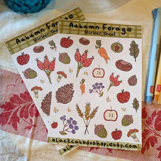 Autumn Sticker Sheet-Cosy Sticker sheet, Planner Stickers, Cottage core Sticker Sheet, Fall Stickers, Autumn Stickers