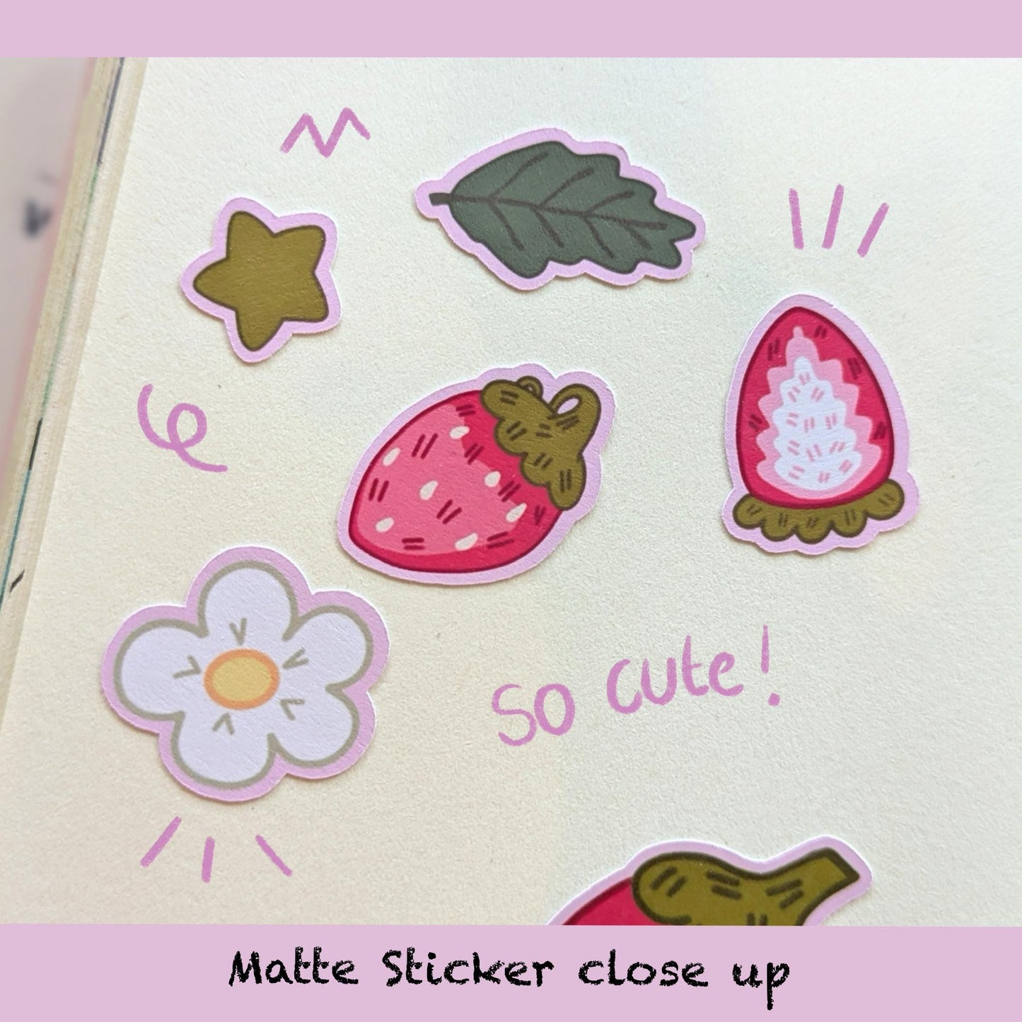 Berry Nice Sticker Sheets- Spring Stickers, Floral Stickers, Gardening Stickers, Strawberry Stickers, Kawaii Stickers, Journal Stickers