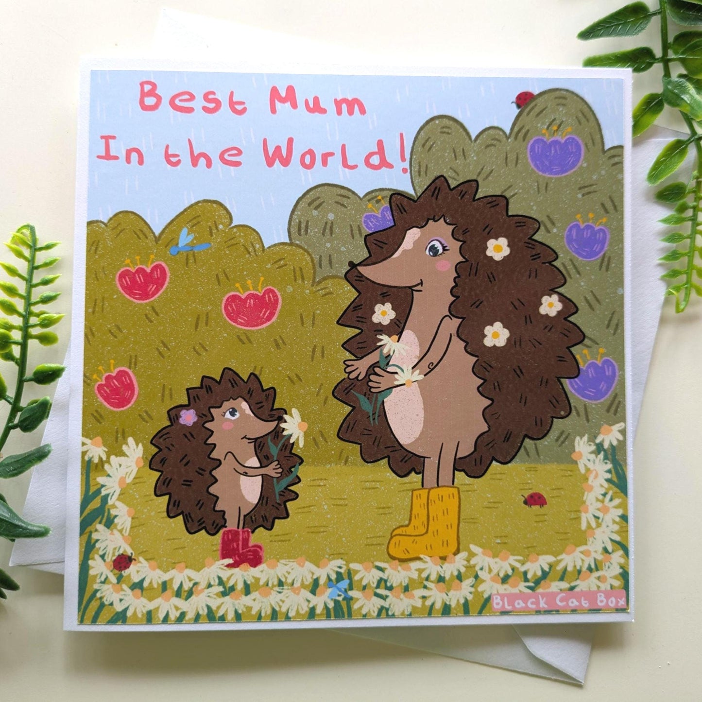 Hedgehog Mothers Day Cards -Best Mom Card, Grandma Card, Kids Mothers Day Card, Floral Mothers Day Card, Happy Mothers day Card