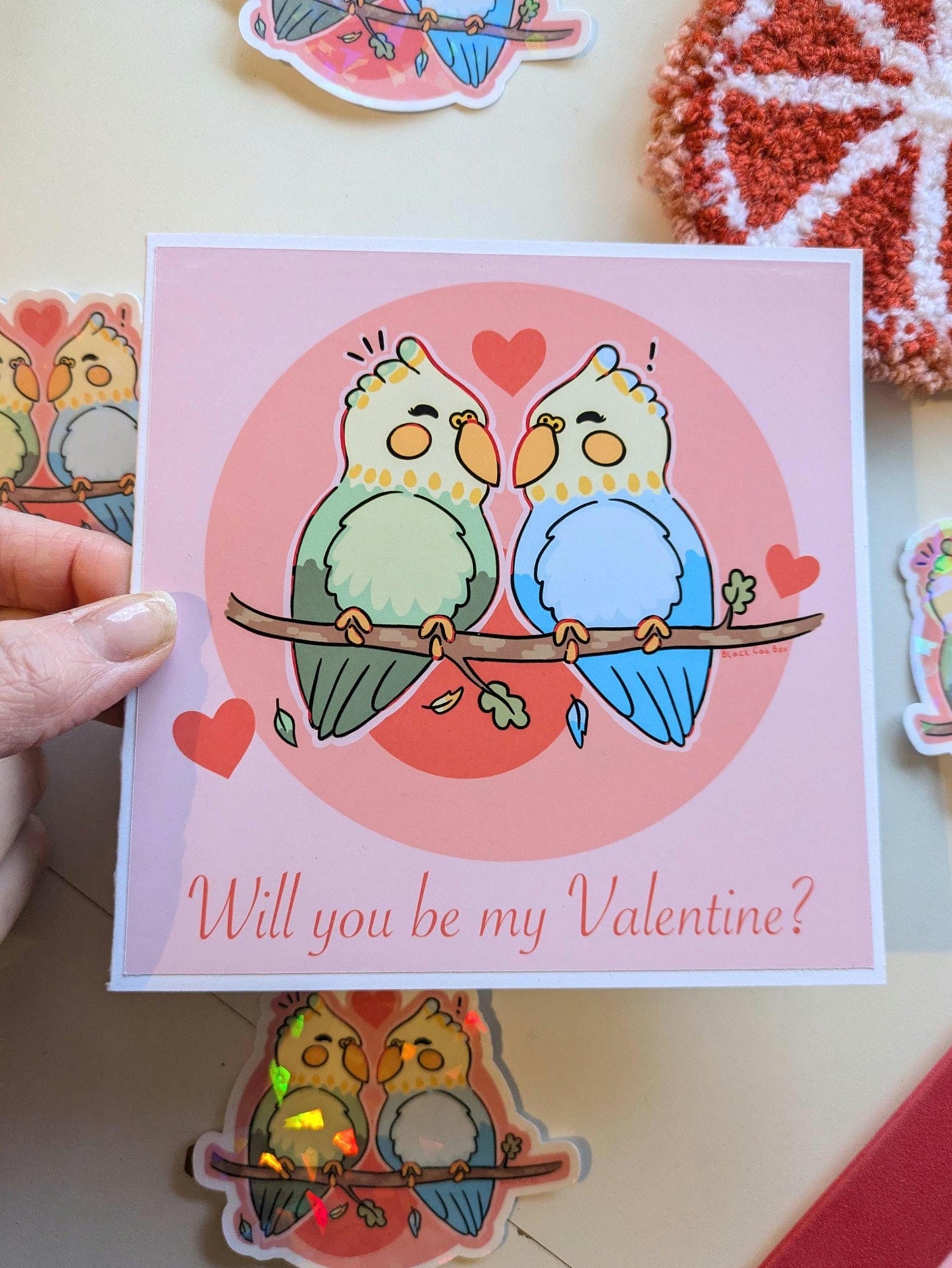 Love Bird valentines Card- BFF Valentines Cards, Galentines Cards, Palentines Cards, LGBTQ+ Valentines Cards, Inclusive love, Budgie Card