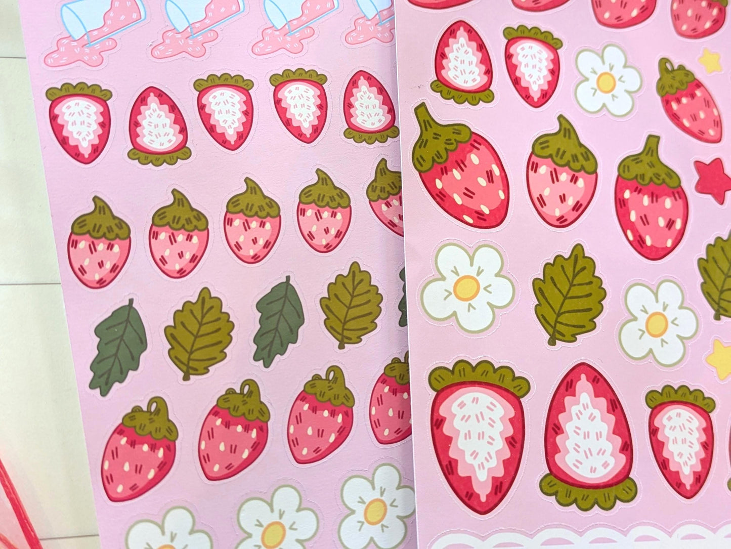 Berry Nice Sticker Sheets- Spring Stickers, Floral Stickers, Gardening Stickers, Strawberry Stickers, Kawaii Stickers, Journal Stickers