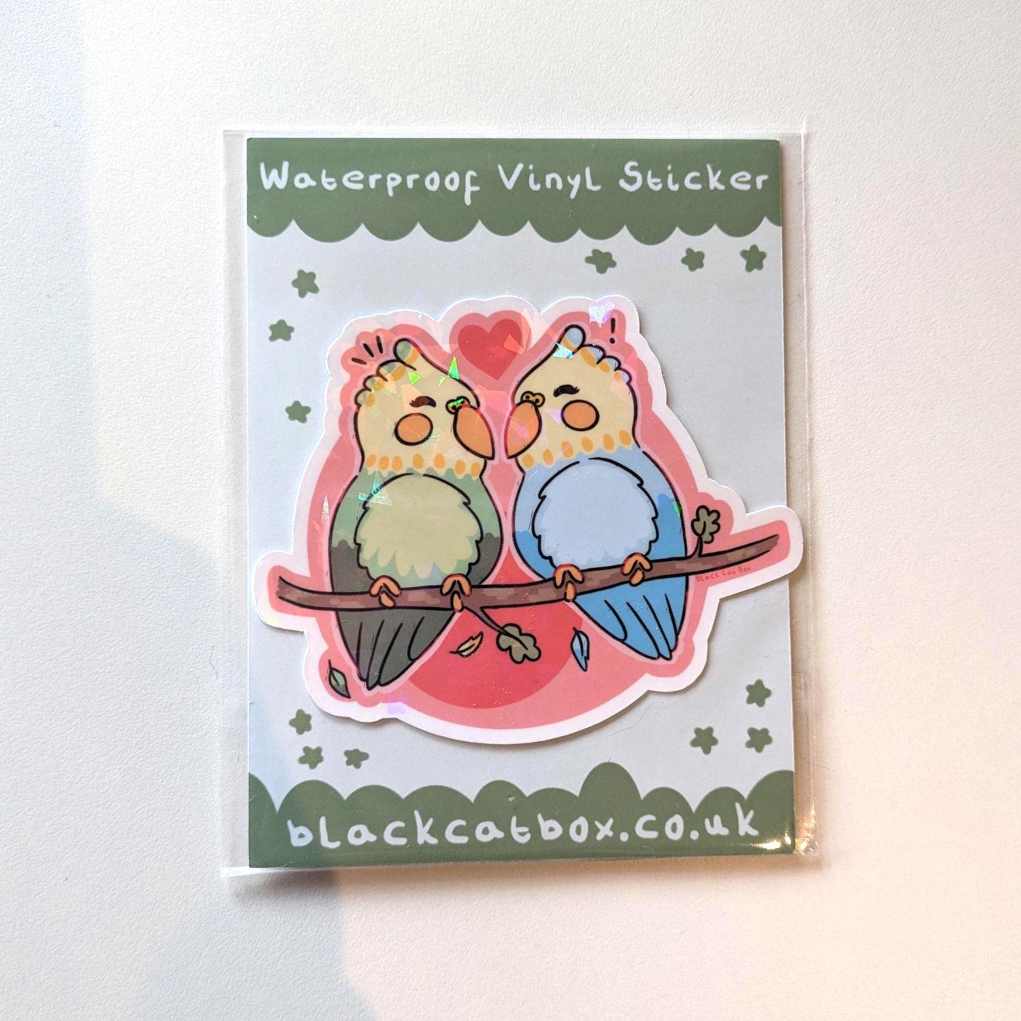Love Birds Waterproof Vinyl Sticker- Valentines Day, Galentines Gift, Palentines Gift, Valentines Gift, Kawaii Stickers, LGBTQ Valentines