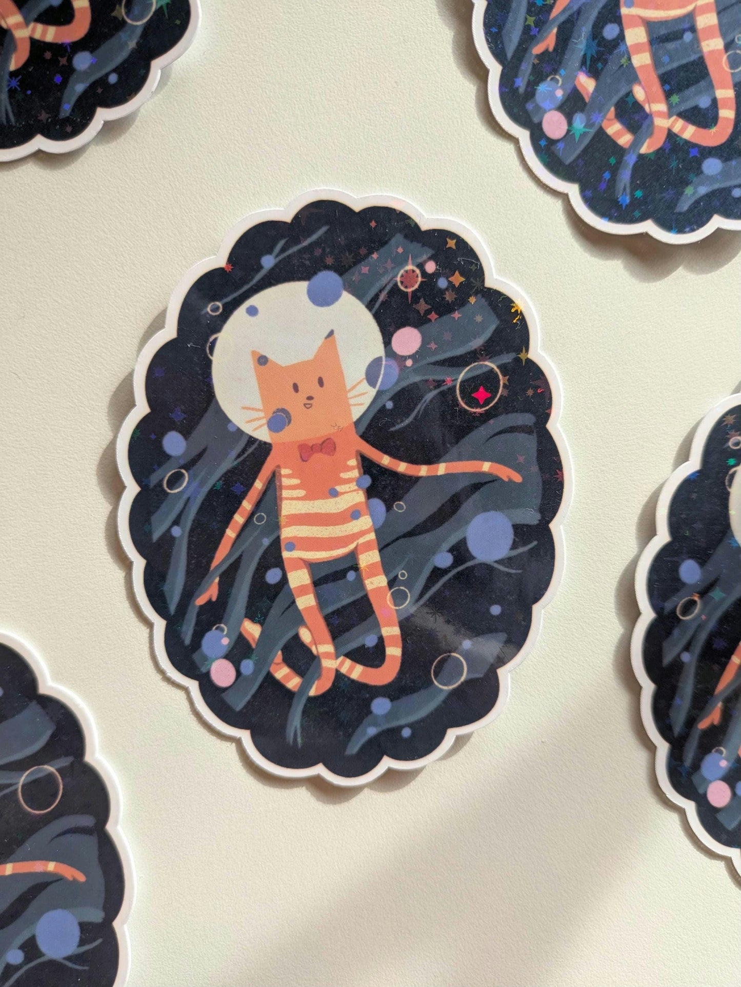Space Cat Waterproof Vinyl sticker-kawaii sticker, laptop sticker, journal sticker, Cat sticker, Cat lover sticker