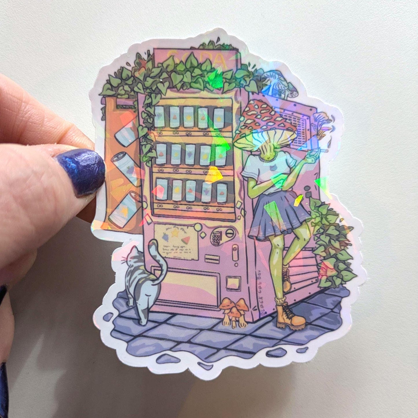 Waterproof Vinyl Sticker- Vending machine, soda can, Illustration sticker, Lo-fi aesthetic, Tokyo , Japanese aesthetic, Anime sticker