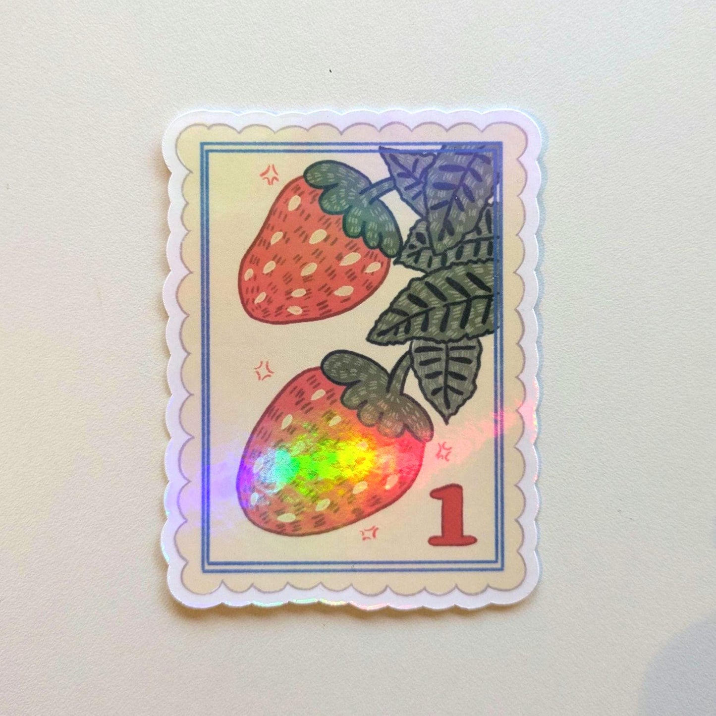 Strawberry Sticker- Waterproof Sticker, Vinyl, Holo Sticker, Laptop Decals, Journal Sticker, Planner sticker