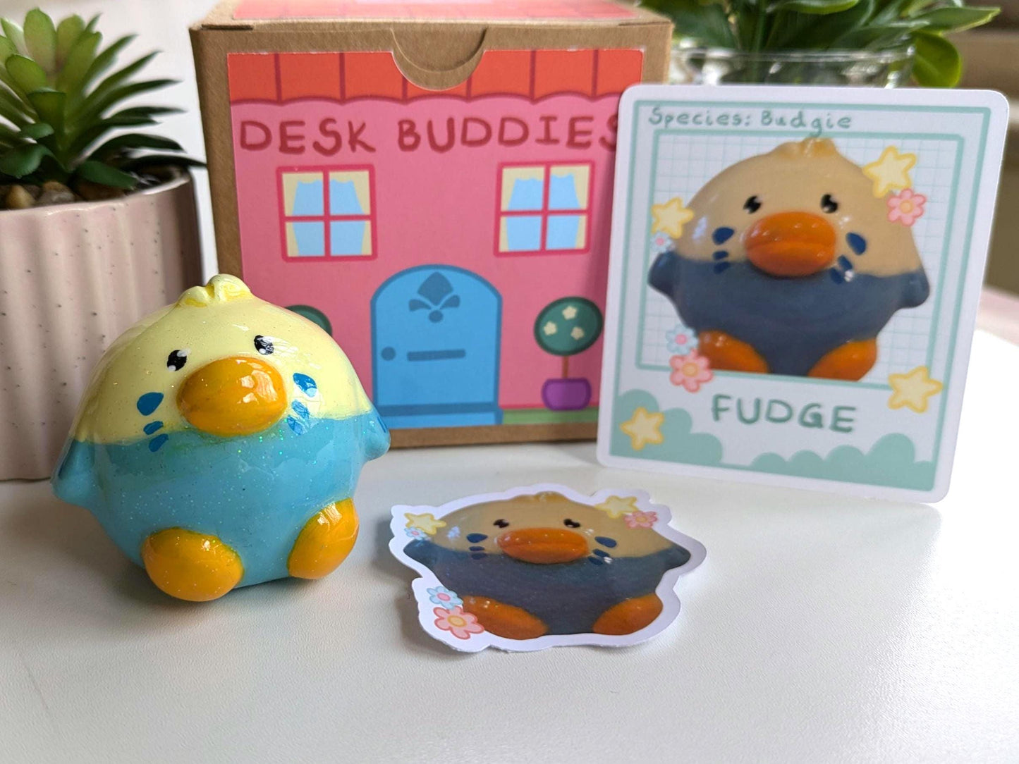 Desk Buddies- Desk Friend, Desk Buddy, Shelf Ornament, Office Ornament, Kawaii Figurine, Cute Figurine, Worry Pet, Hand made, Clay Pet