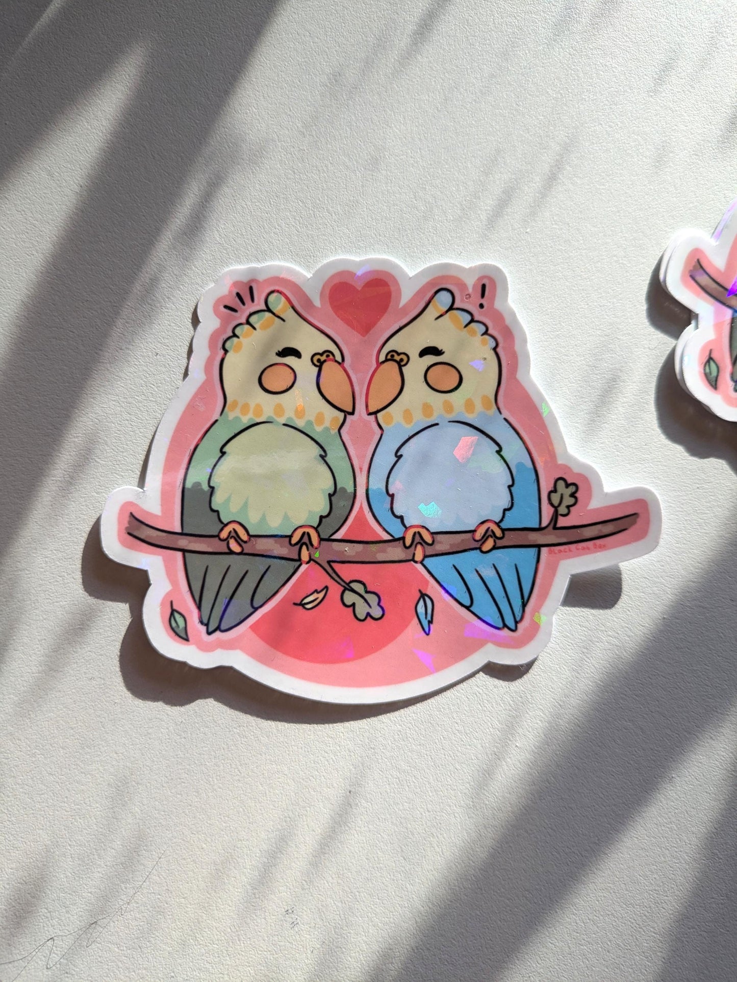 Love Birds Waterproof Vinyl Sticker- Valentines Day, Galentines Gift, Palentines Gift, Valentines Gift, Kawaii Stickers, LGBTQ Valentines