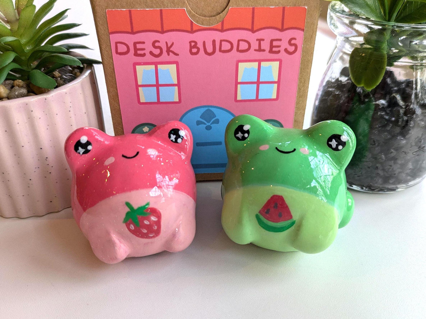 Desk Buddies- Desk Friend, Desk Buddy, Shelf Ornament, Office Ornament, Kawaii Figurine, Cute Figurine, Worry Pet, Hand made, Clay Pet