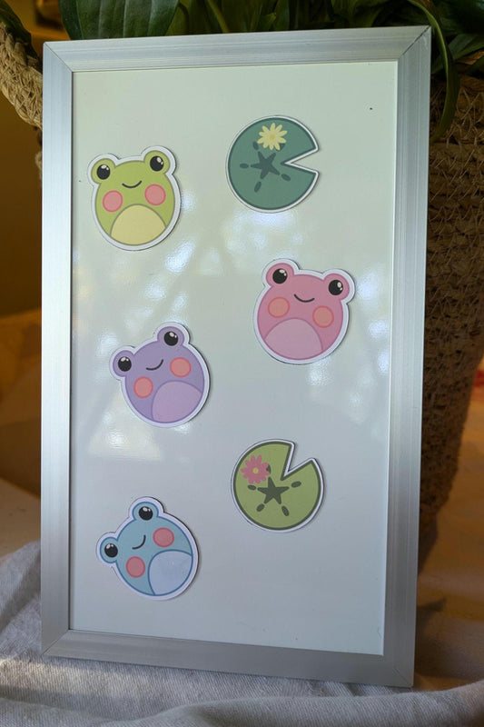 Frog Magnets- Kawaii Frogs, Kawaii Magnets, Cute magnets, Frog core, Cottage core, Pastel Magnets