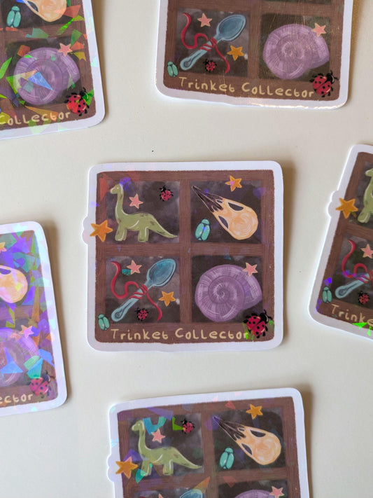 Trinket Collector Sticker- ADHD Sticker, Hyper fixation Sticker, Autism Sticker, Relatable Sticker, Vinyl Laptop Sticker, Collector Sticker