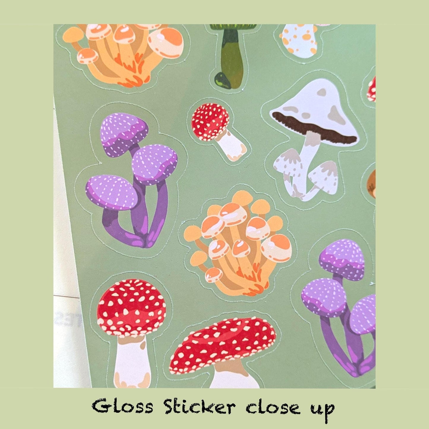Funky Fungi Sticker Sheets- Mushroom Sticker Sheet, Fungi Stickers, Forest Stickers, Toadstool Stickers, Kawaii Stickers, Journal Stickers