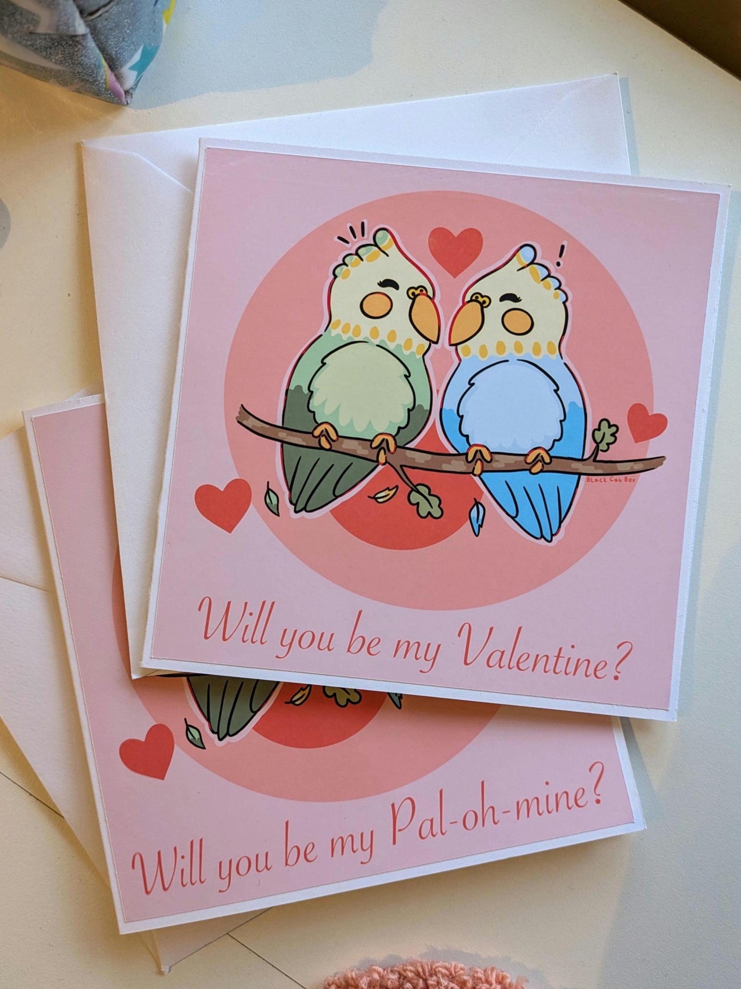 Love Bird valentines Card- BFF Valentines Cards, Galentines Cards, Palentines Cards, LGBTQ+ Valentines Cards, Inclusive love, Budgie Card