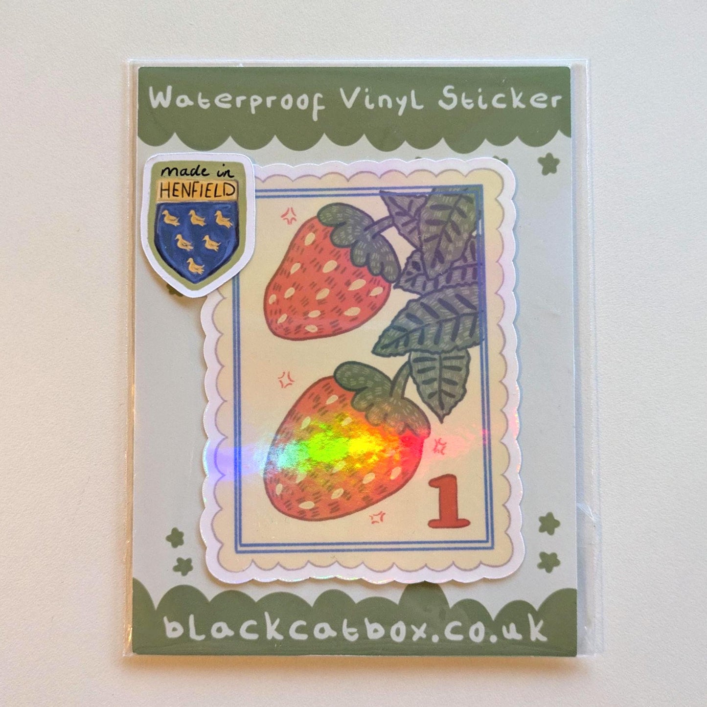Strawberry Sticker- Waterproof Sticker, Vinyl, Holo Sticker, Laptop Decals, Journal Sticker, Planner sticker