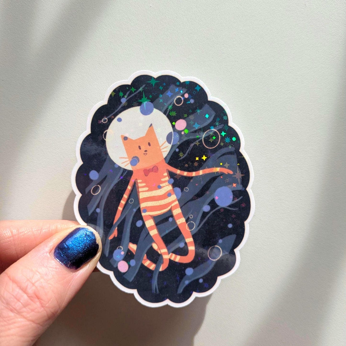 Space Cat Waterproof Vinyl sticker-kawaii sticker, laptop sticker, journal sticker, Cat sticker, Cat lover sticker